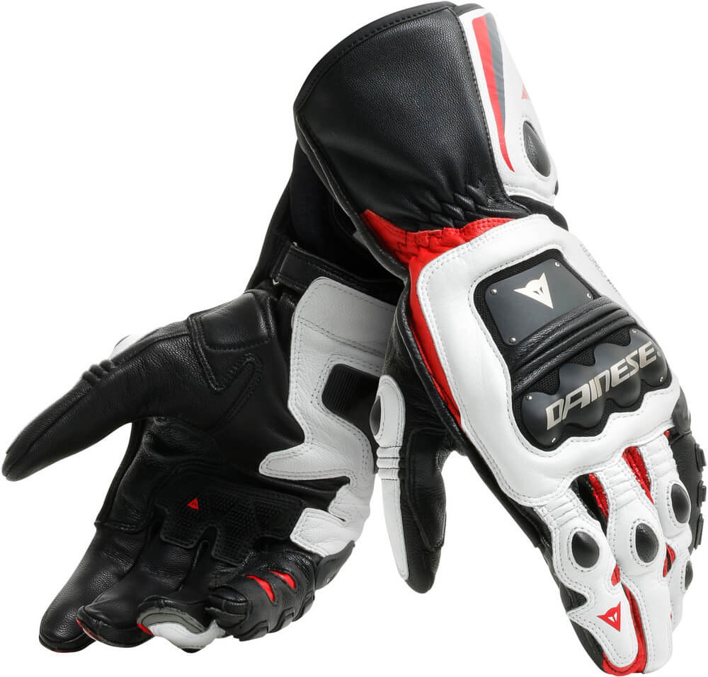 Dainese Steel-Pro Gloves Black/White/Red 858 - Worldwide