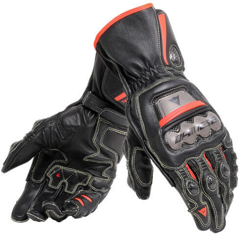 Dainese Full Metal 6 Gloves Black/Black/Red Fluo P75 - Worldwide