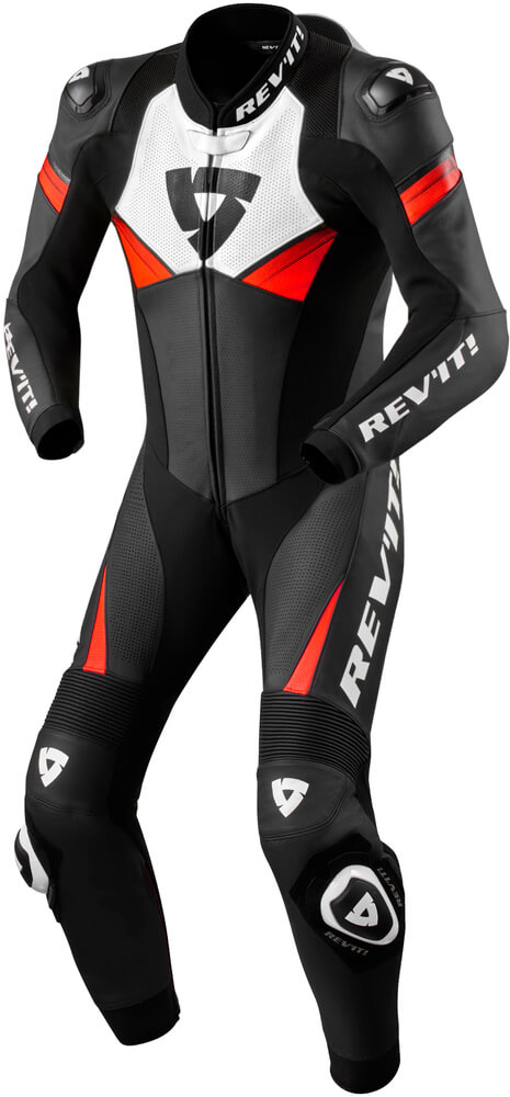 REV'IT Argon One Piece Black/Neon Red Worldwide Shipping!