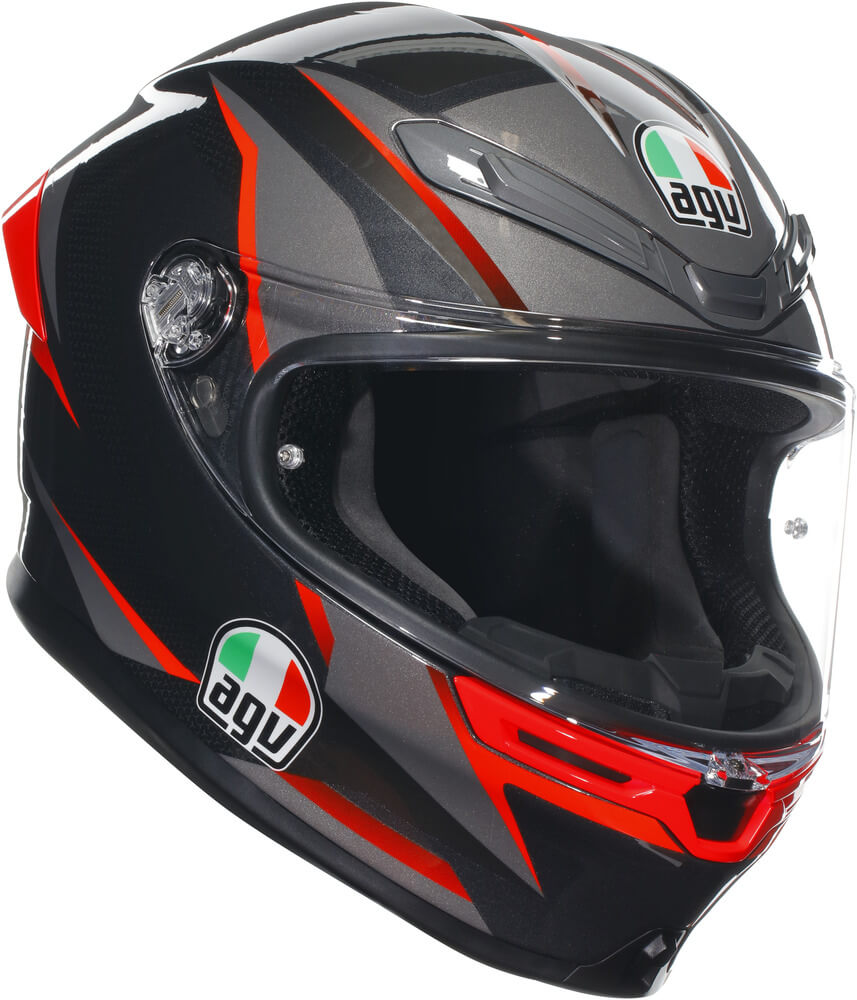 AGV K6 S Slashcut Black/Grey/Red - Worldwide Shipping!