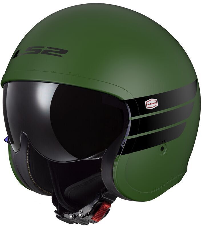 LS2 OF599 Spitfire II Retro Mat Military Green - Worldwide Shipping!