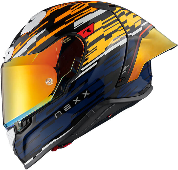NEXX X.R3R Glitch Racer Orange/Blue - Worldwide Shipping!