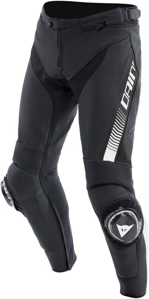 Dainese Super Speed Leather Trousers Black/White - Worldwide Shipping!