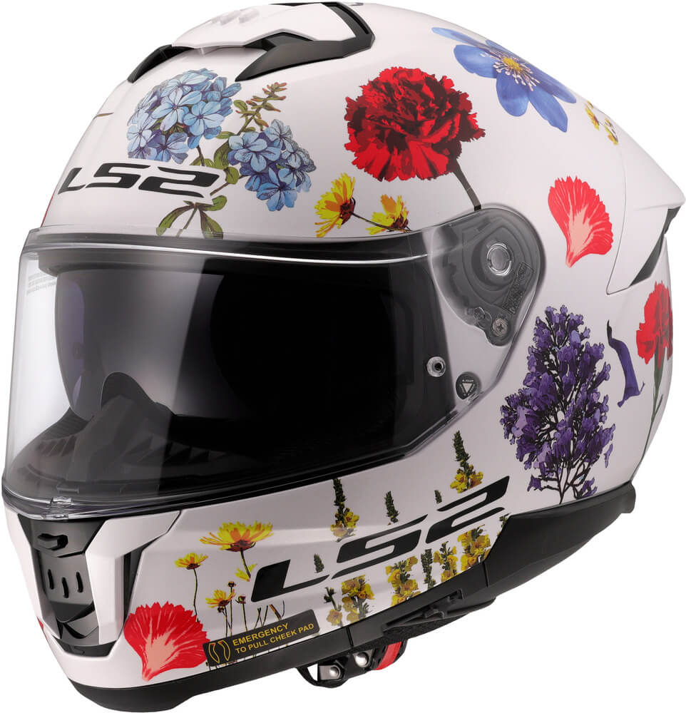 LS2 FF808 Stream II Flowers White - Worldwide Shipping!