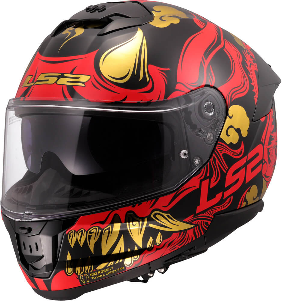 LS2 FF808 Stream II Drako Black Red Worldwide Shipping!