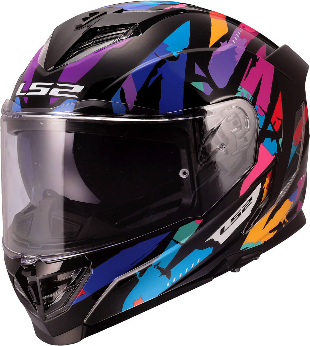 LS2 FF818 Storm III Kaos Black Purple Blue - Worldwide Shipping!