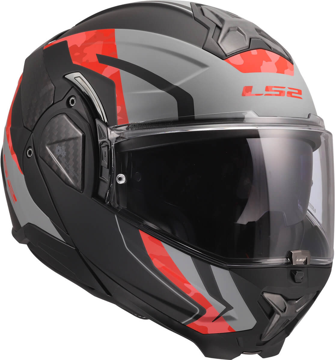LS2 Modularer Motorradhelm ADVANT II - Light Grey H-V Yellow XL
