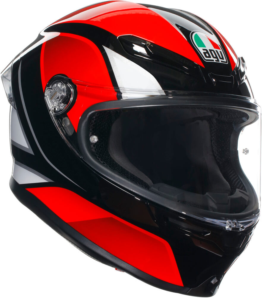 agv k6 S Helmet - Black resistant properties Removable and washable interiors Removable nose guard Wind protector included Ready for AGV ARK communication system Comfort Agv K6 S E2206 Enhance