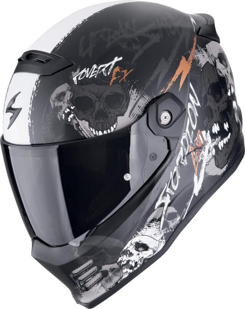 Scorpion COVERT FX Skullz Matt Black/Grey/Gold - Worldwide Shipping!