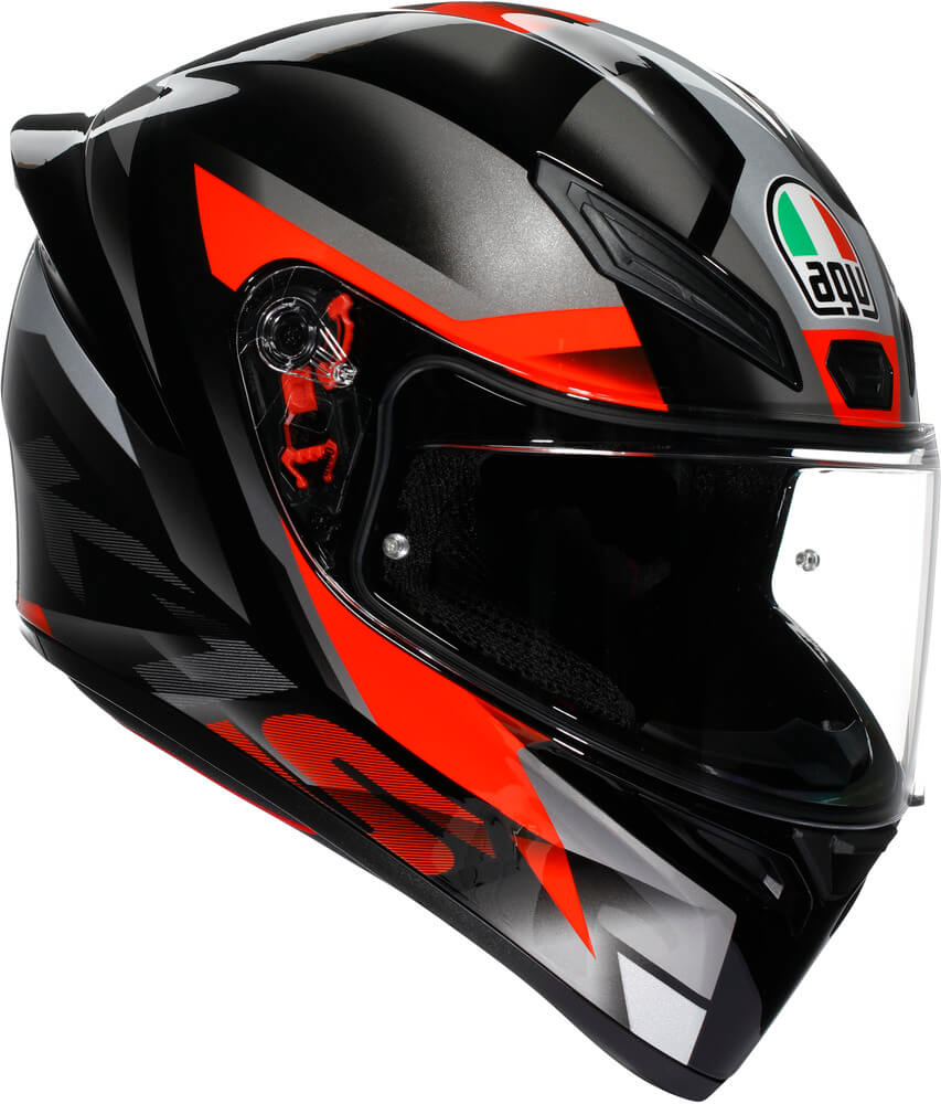 AGV K1 S Fastlap Black/Grey/Red - Worldwide Shipping!