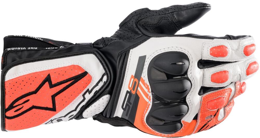 Alpinestars Sp-8 V3 Gloves Black White Red Fluo 1231 - Worldwide