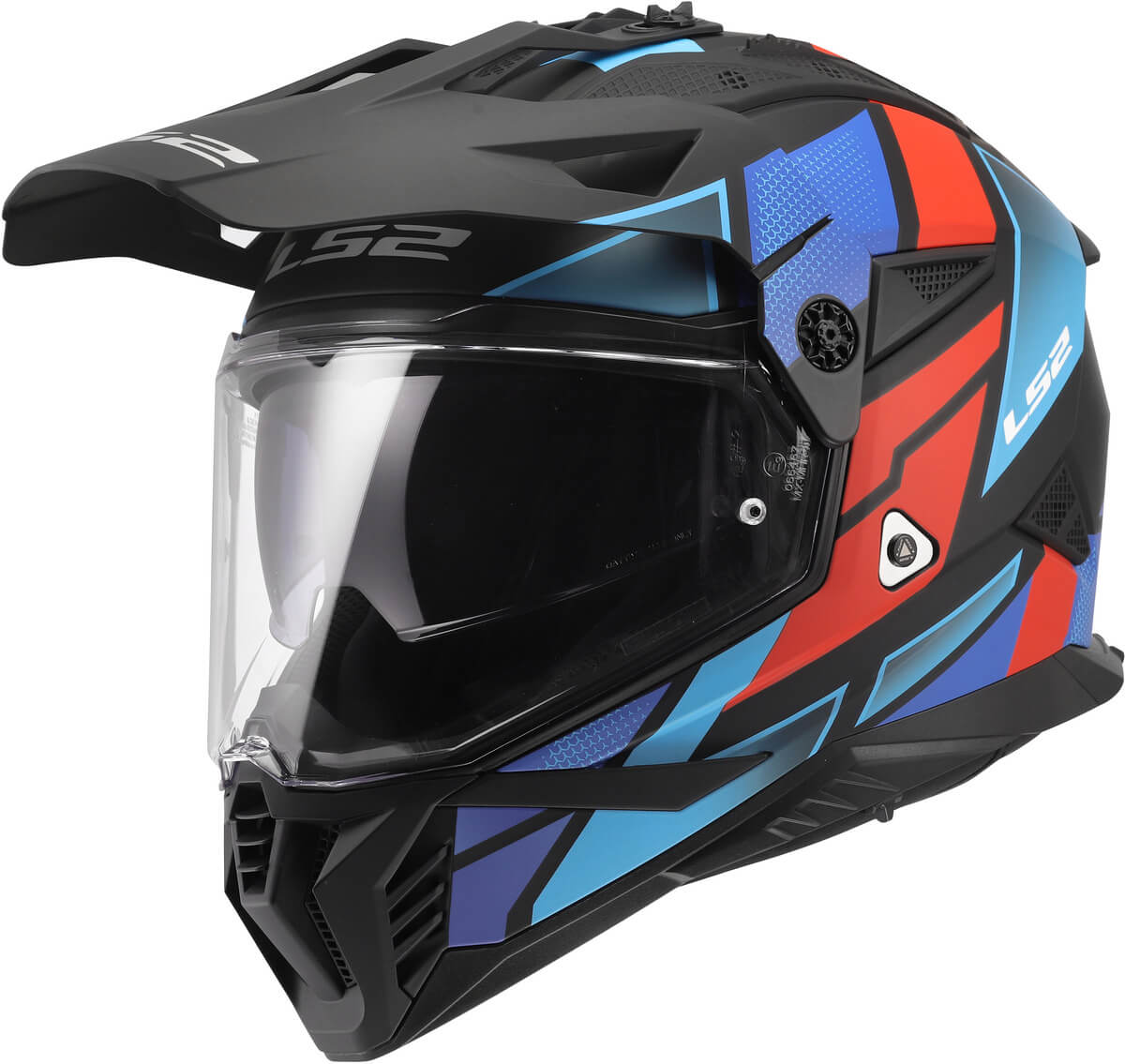 LS2 mx702 PIONEER II マットブラック LS2 MX702 Pioneer II Block Black Red Blue-06 - Worldwide Shipping!