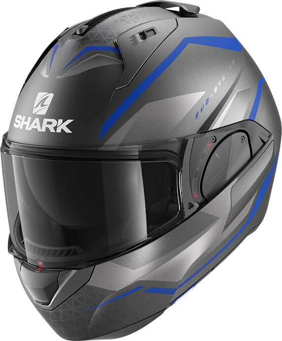 Shark Evo ES Yari Matt Anthracite/Blue/Silver ABS