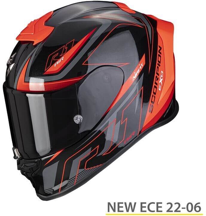 Scorpion EXO-R1 EVO AIR Gaz Metal Black/Red