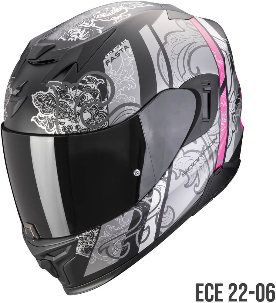 Scorpion EXO-520 EVO AIR Fasta Matt Black/Silver/pink