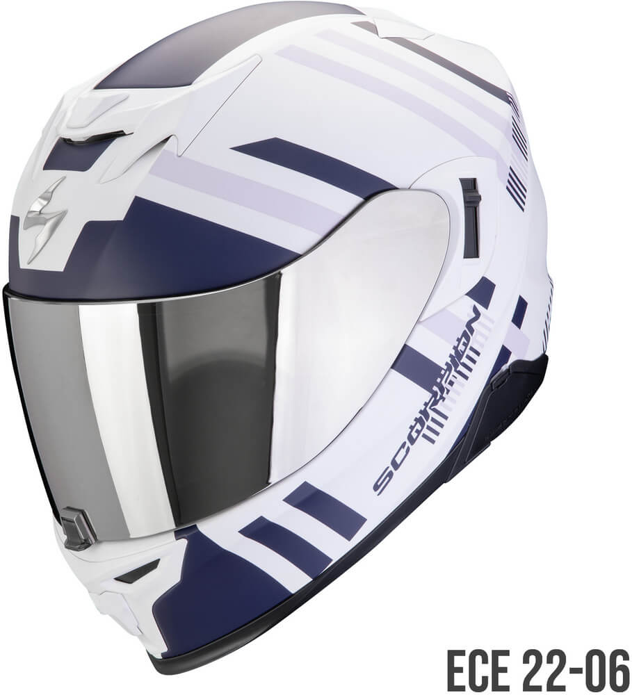 Scorpion EXO-520 EVO AIR Banshee Matt White/Blue/Purple