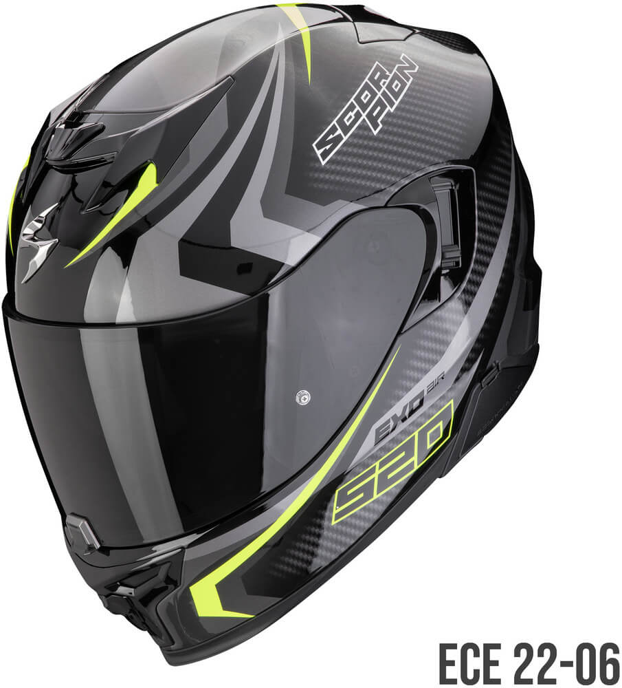 Scorpion EXO-520 EVO AIR Terra Black/Silver/Neon Yellow
