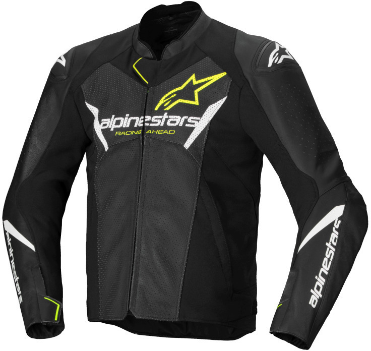 Alpinestars Faster V3 Airflow Leather Jacket Black White Yellow Fluo 125