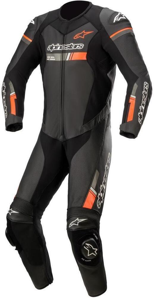 Alpinestars Gp Force Chaser Leather Suit 1 Pc Black Red Fluo 1030
