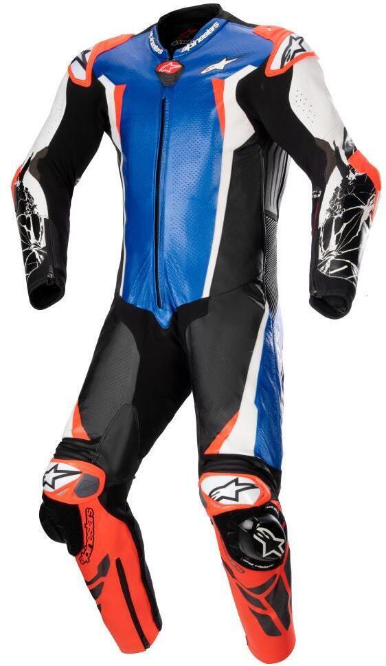 Alpinestars Racing Absolute V2 1 Pc Leather Suit Metallic Blue Black White Rdfl 7183