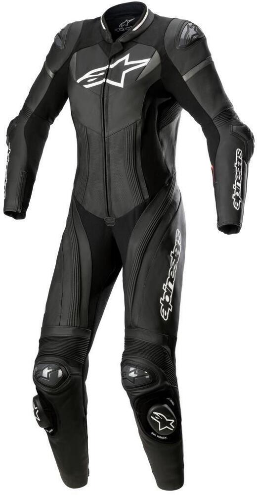 Alpinestars Stella Gp Plus 1Pc Leather Suit Black White Metallic Gray 1022