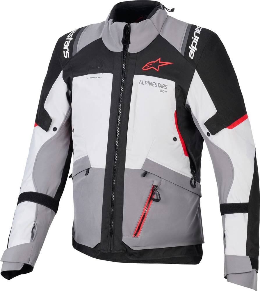 Alpinestars Andes V4 Drystar Jacket Dk Gray Ice Gray Bk Bright Red 9141