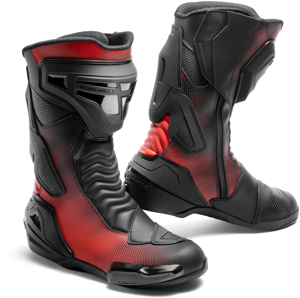 Rebelhorn GTR Boots Black/Fluo Red