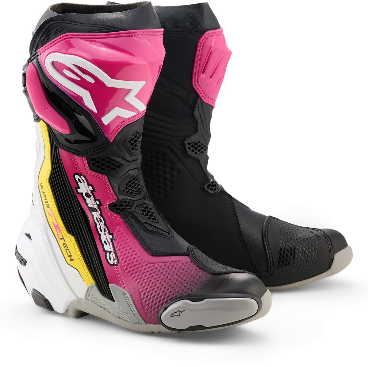 Alpinestars Supertech R Boots Black/Magenta/White/Yellow