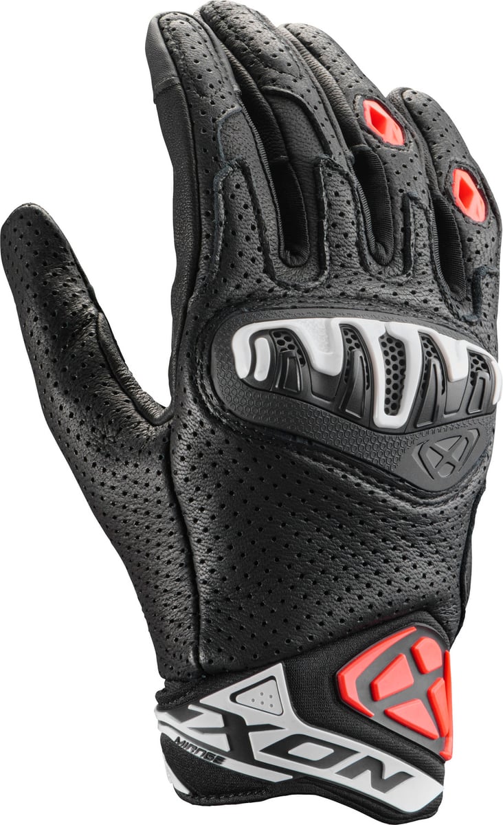 Ixon Mirage Leather Gloves Black/White/Red