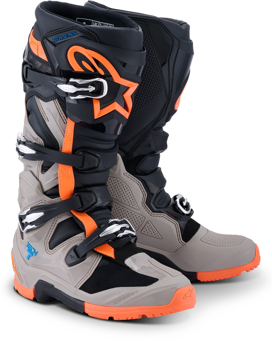 Alpinestars Tech 7 Enduro Black/Warm Gray/Orange Fluo