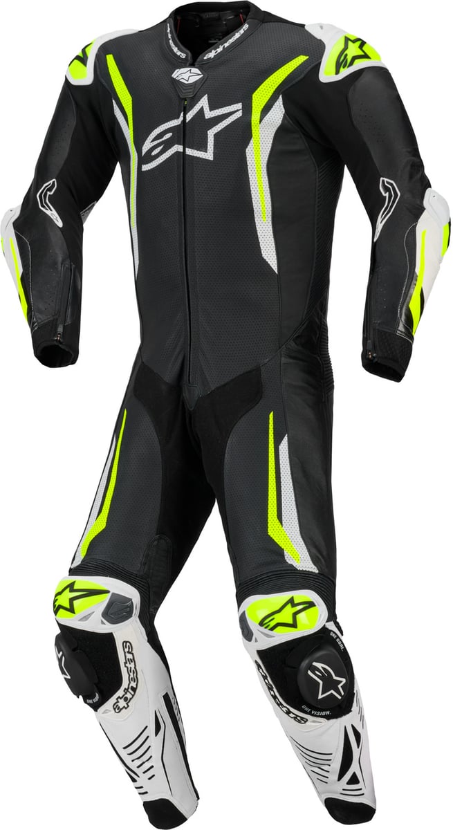 Alpinestars Gp Tech V5 1 Pc Lth Suit Racepak Black/White/Yellow Fluo