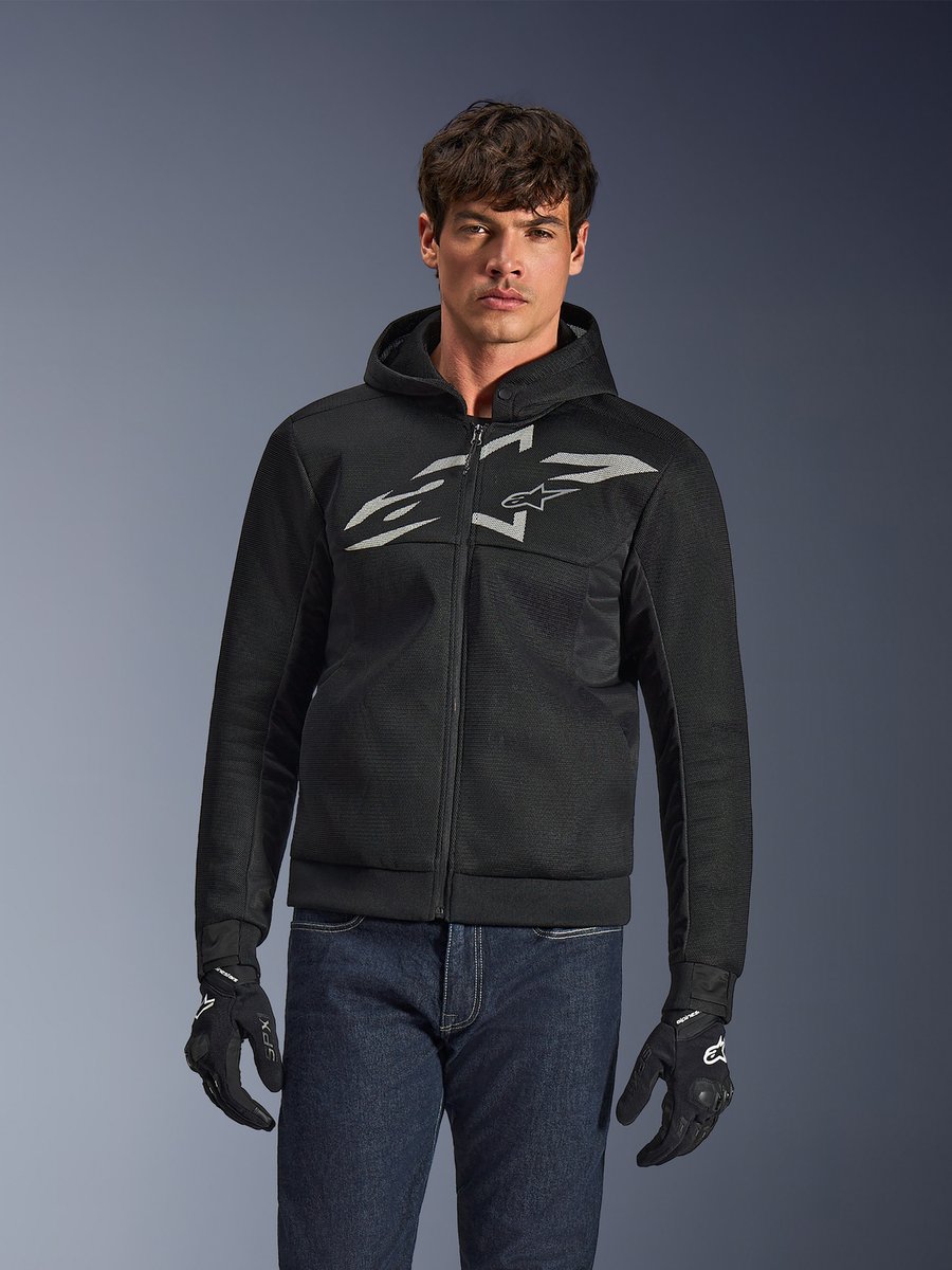 Alpinestars Chrome Superairflow Motorhoodie Black/Dark Gray/White