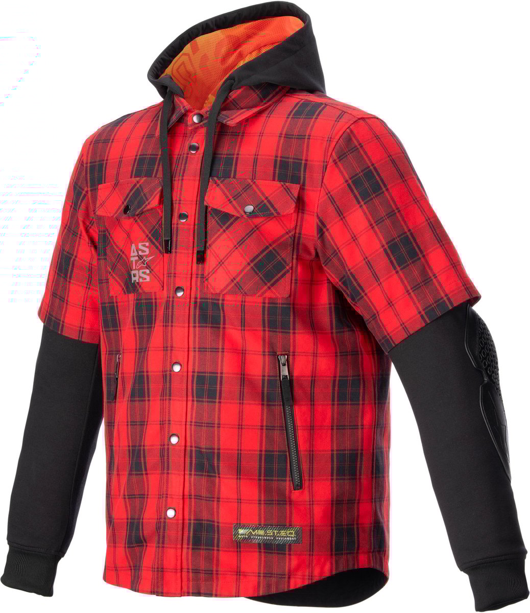 Alpinestars Mo.St.Eq Tartan Motorhoodie Flame Red/Black