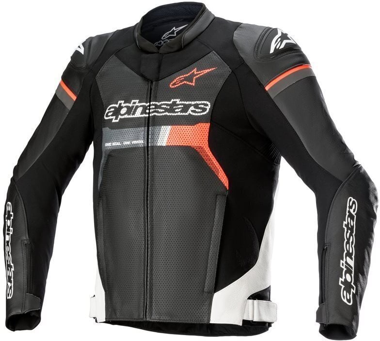Alpinestars GP Force Airflow Leather Jacket Black White Red Fluo 1231