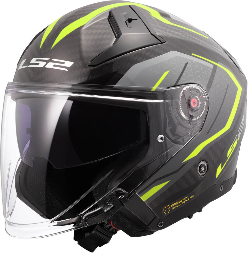 LS2 OF603 Infinity II Carbon Urus H-Vis Yellow