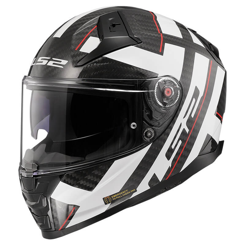 LS2 FF811 Vector II Carbon Strong Gloss White 06