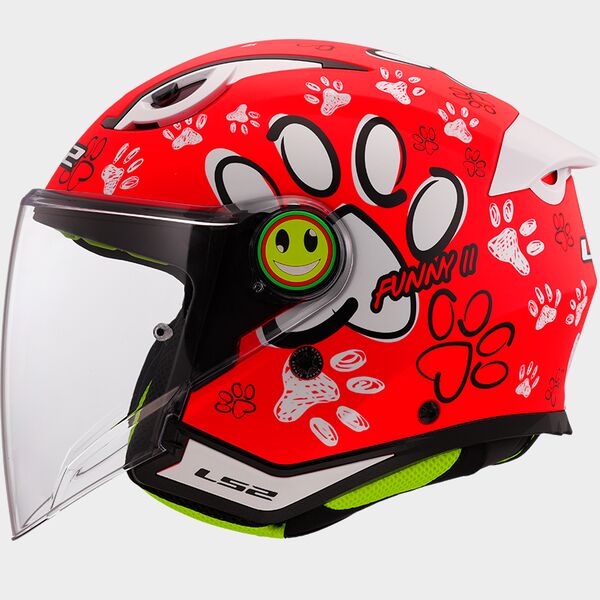 LS2 OF622 Funny II Paws Red