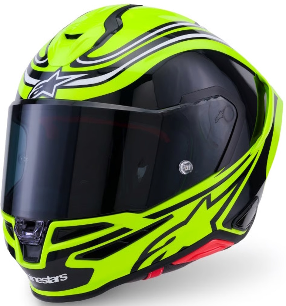 Alpinestars S-R7 Zeal Yellow Fluo Black White Glossy