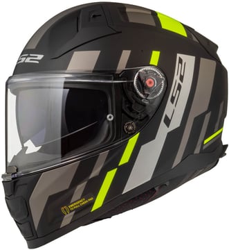 LS2 FF811 Vector II Tron Matt Black H-V Yellow