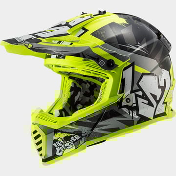 LS2 MX437 Fast II Mini Crusher Black Yellow