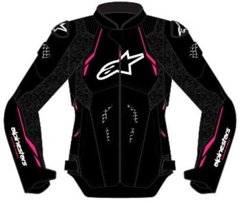 Alpinestars Stella Dusk Leather Jacket Black Diva Pink White 1836