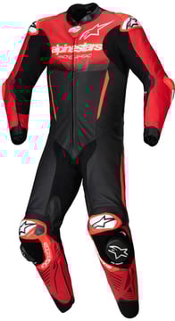 Alpinestars Gp-R7 1Pc Leather Suit Black Mid Red 1405