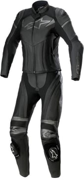 Alpinestars Stella Gp Plus 2 Pc Leather Suit Black Metallic Gray 1024