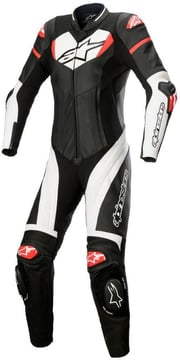 Alpinestars Stella Gp Plus 1Pc Leather Suit Black White Bright Red 1304