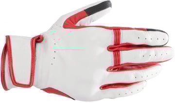 Alpinestars Dyno Leather Gloves Ecru Ruby Red 8005
