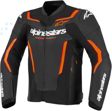 Alpinestars Gp Force V2 Leather Jacket Black Red Fluo 1030