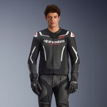 Alpinestars Gp Force V2 Leather Airflow Jacket Black White 12