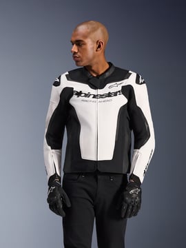 Alpinestars Gp Force V2 Leather Jacket White/Black