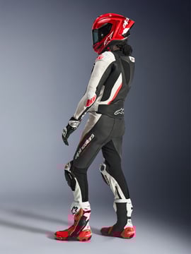 Alpinestars Stella Gp-R7 2Pc Leather Suit Racepak Black/White/Red Fluo