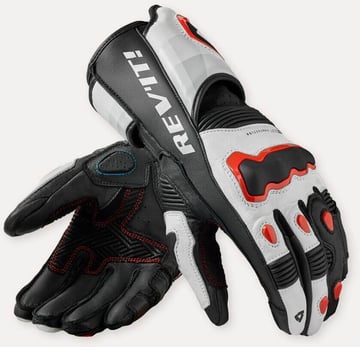 REV'IT Quantum 3 Gloves White/Neon Red